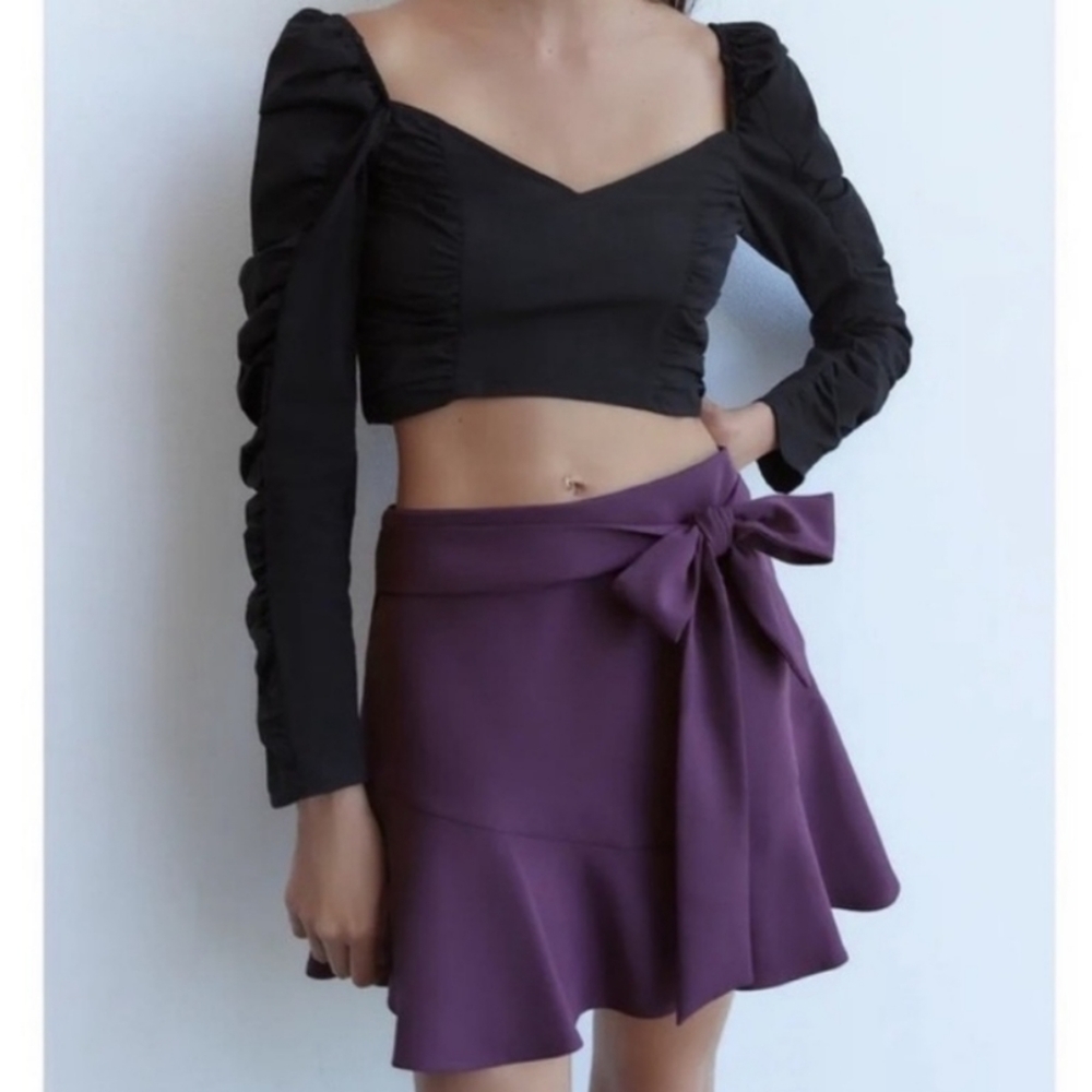Zara purple mini skort skirt